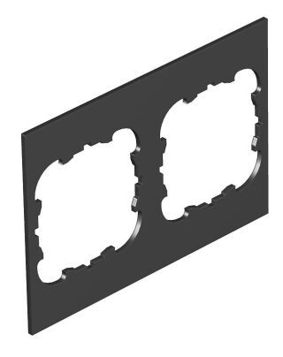 Abdeckplatte 2xEK für T4B 110x77mm, PVC, graphitschwarz, 9011