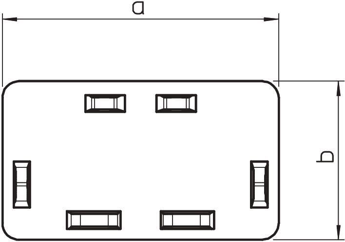 Endstück halogenfrei 30x45mm, PC/ABS, reinweiß, 9010