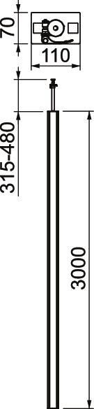 Installationssäule Boden-Decke, Alu