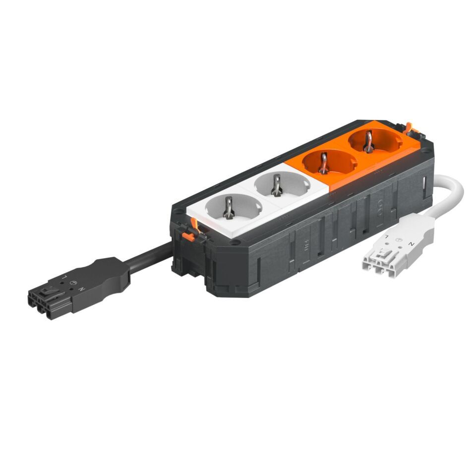 Universalträger Connect WINSTA VDE, 2fach weiß, 2fach orange 208x76x45, PA