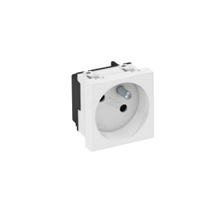 Steckdose 33°, 1-fach mit Erdungsstift 250V, 10/16A, PC, reinweiß, 9010