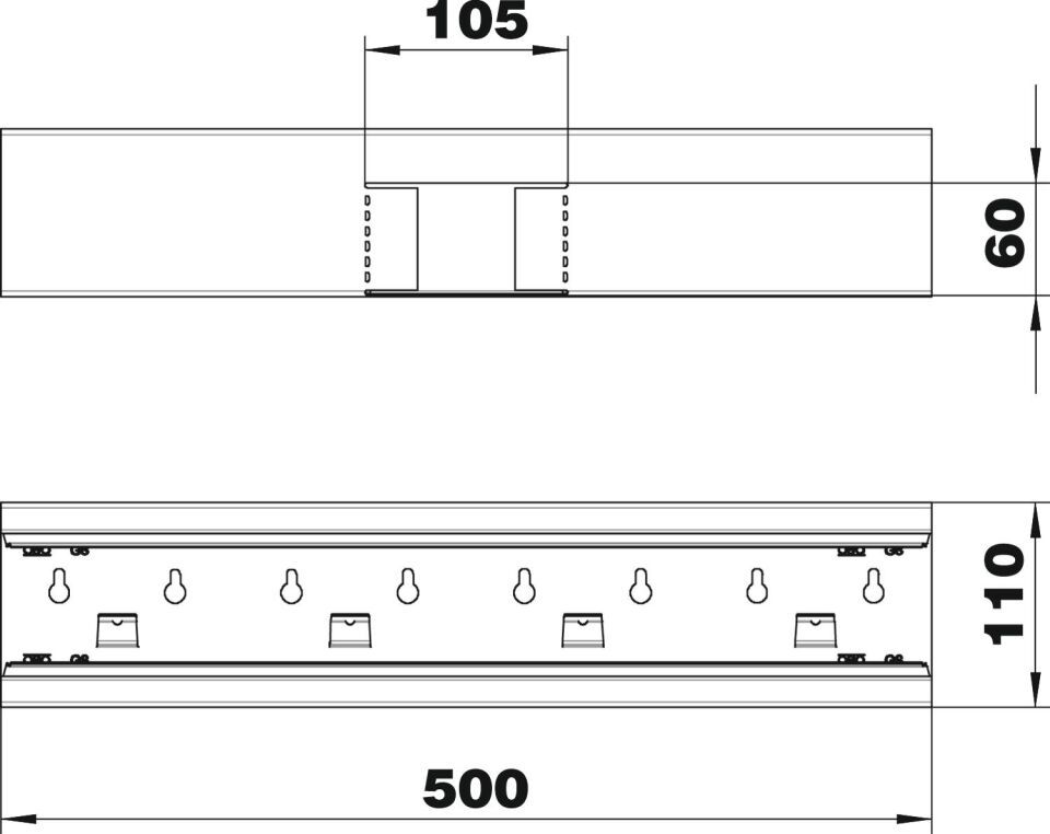Geräteeinbaukanal Rapid 80 symmetrisch, Formteil
