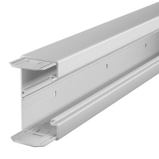 Geräteeinbaukanal mit Bodenlochung 70x130x2000, PVC, lichtgrau, 7035