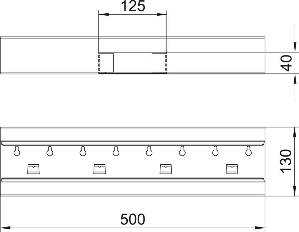 Geräteeinbaukanal Rapid 80 symmetrisch, Formteil