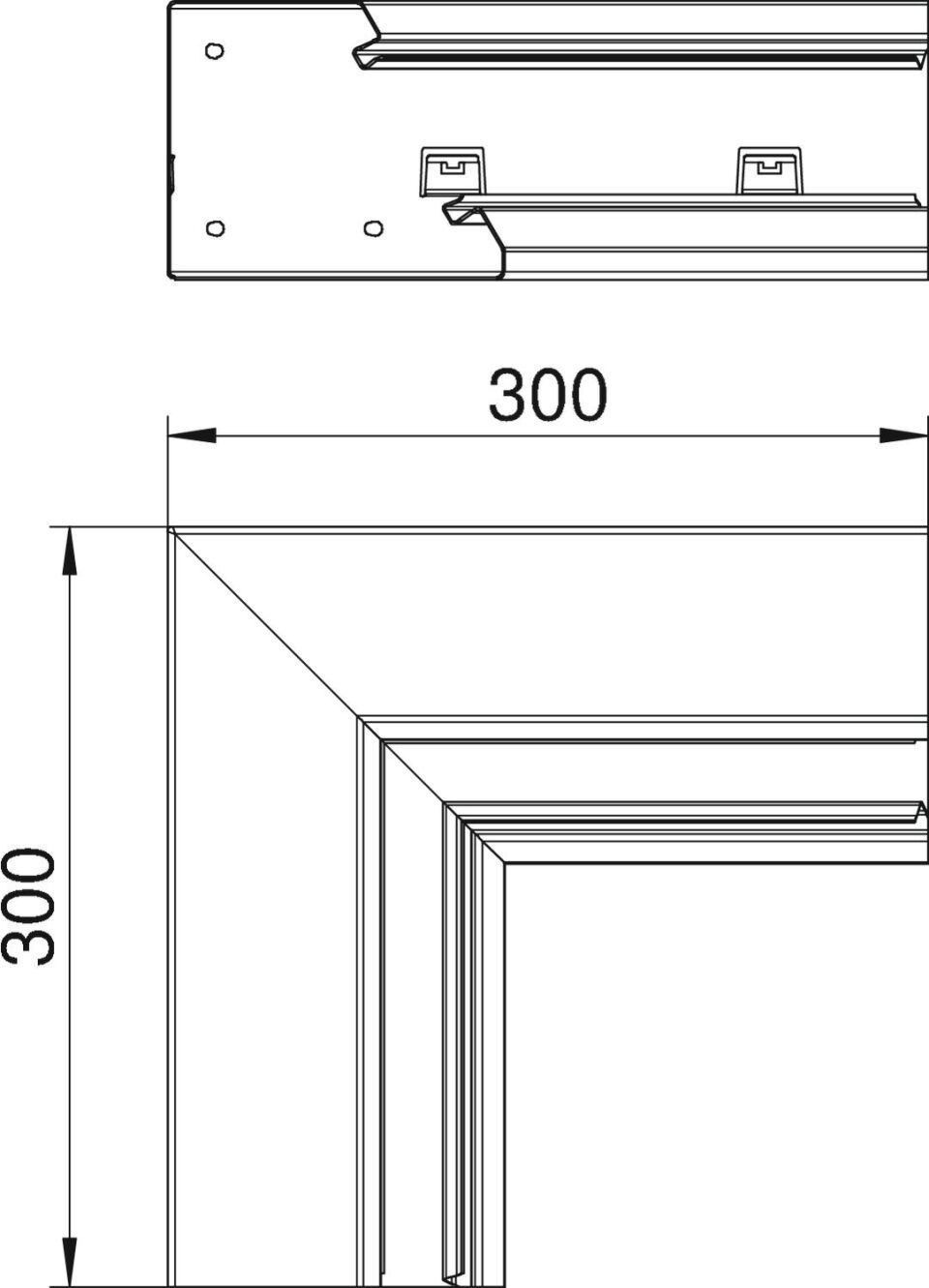 Geräteeinbaukanal Rapid 80 asymmetrisch, Formteil