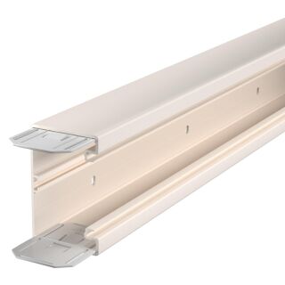 Geräteeinbaukanal mit Bodenlochung 70x110x2000, PVC, cremeweiß, 9001