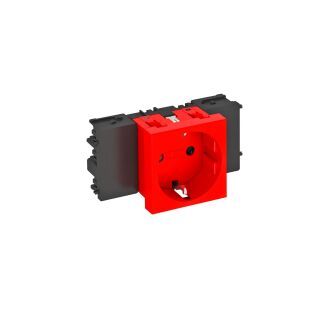 Steckdose 0°, 1-fach Schutzkontakt, Connect 45 250V, 10/16A, PC, signalrot, 3001