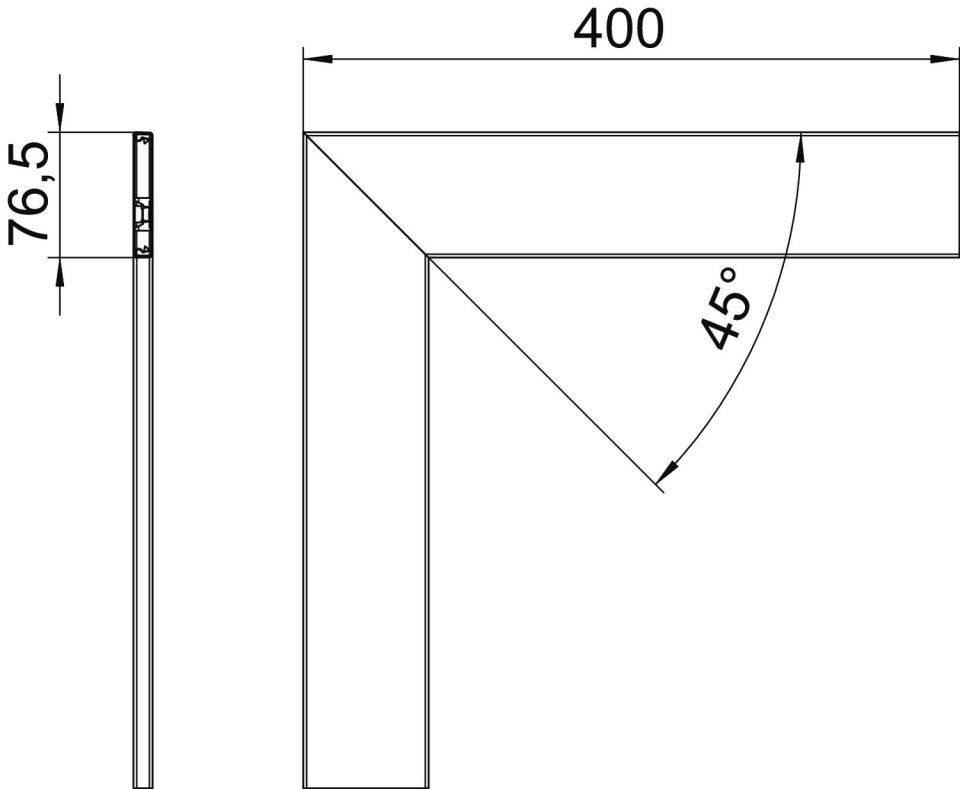Oberteil Flachwinkel, glatt, PVC, lichtgrau, 7035