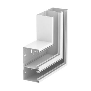 Flachwinkel steigend asymmetrisch 90x170x300, St, reinweiß, 9010