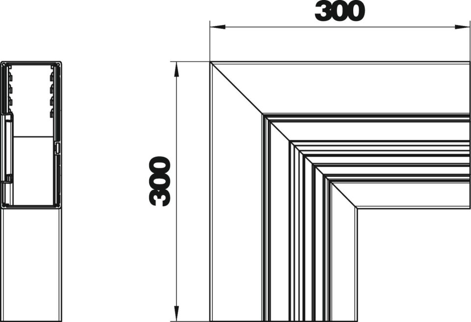 Geräteeinbaukanal Rapid 80 asymmetrisch, Formteil