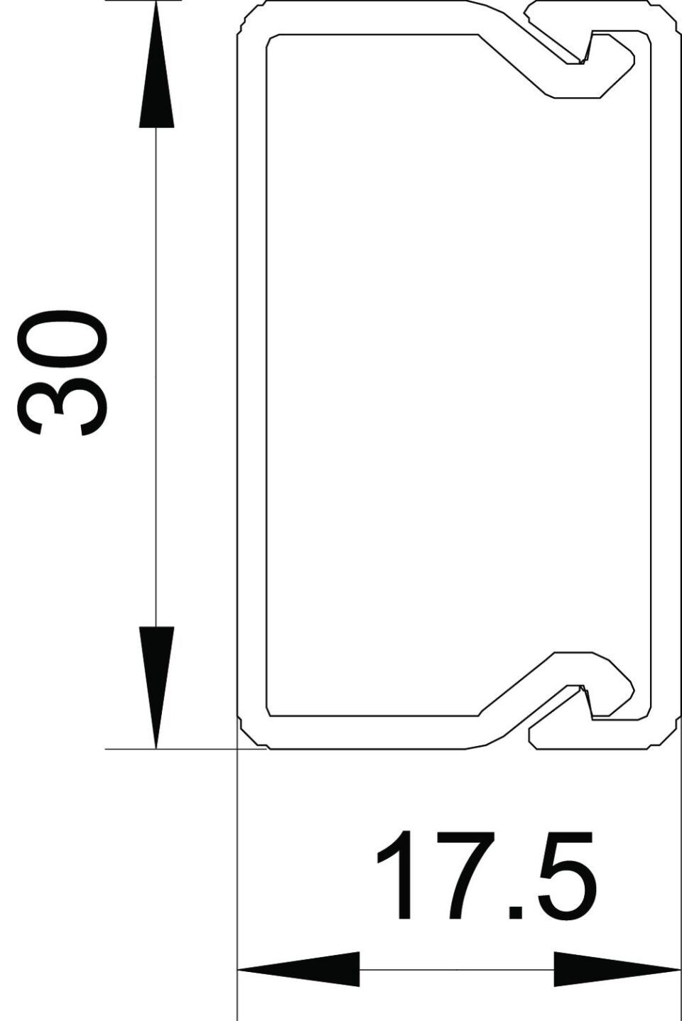 Wand- und Deckenkanal halogenfrei 15x30x2000, PC/ABS, lichtgrau, 7035