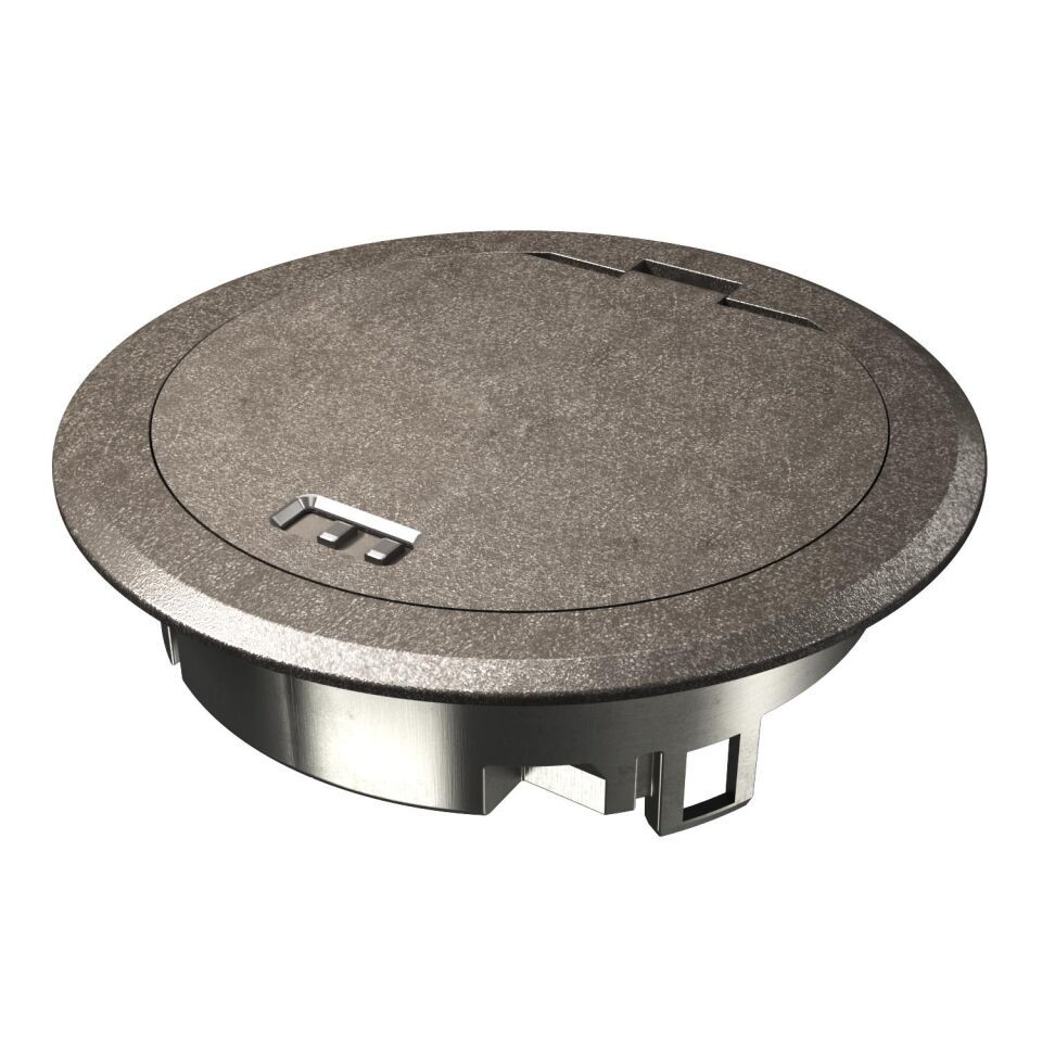 Klappdeckel mit Rastschieber 140 mm, Zn, Ni-Ox