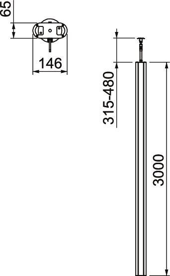 Installationssäule Boden-Decke, Alu