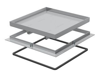 Schwerlast-Rahmenkassette blind 282x282x20, A2, 1.4301