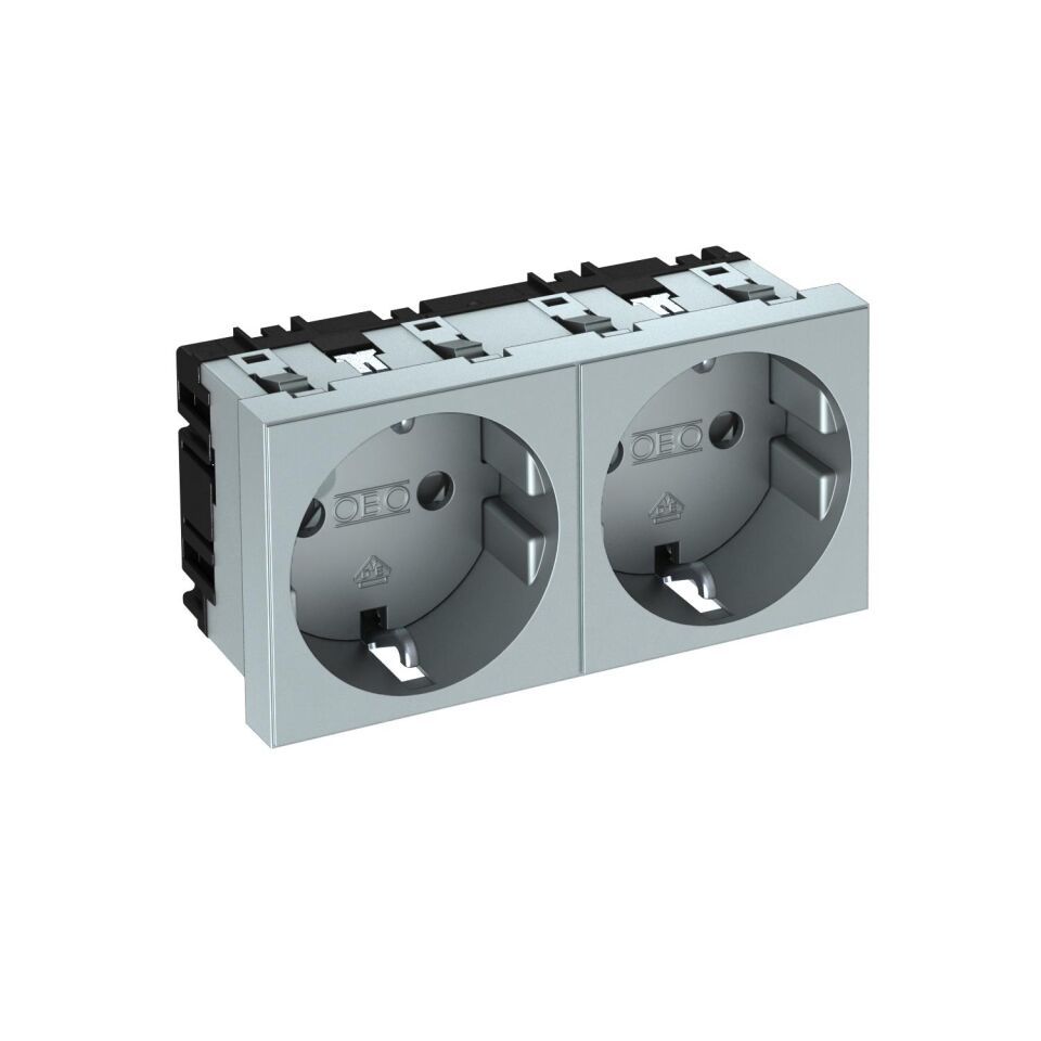 Modul 45 Steckdose 0°, 2-fach