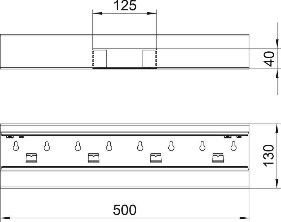 Geräteeinbaukanal Rapid 80 asymmetrisch, Formteil