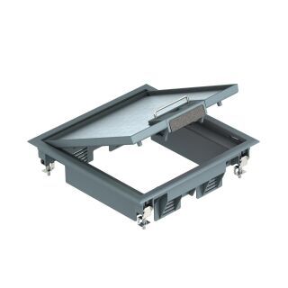 Geräteeinsatz für Kanalmontage 217x217x61, PA, eisengrau, 7011
