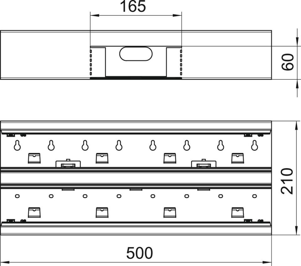 Geräteeinbaukanal Rapid 80 symmetrisch, Formteil