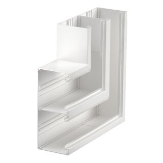 Flachwinkel 2-zügig 90x210x300, Alu, reinweiß, 9010
