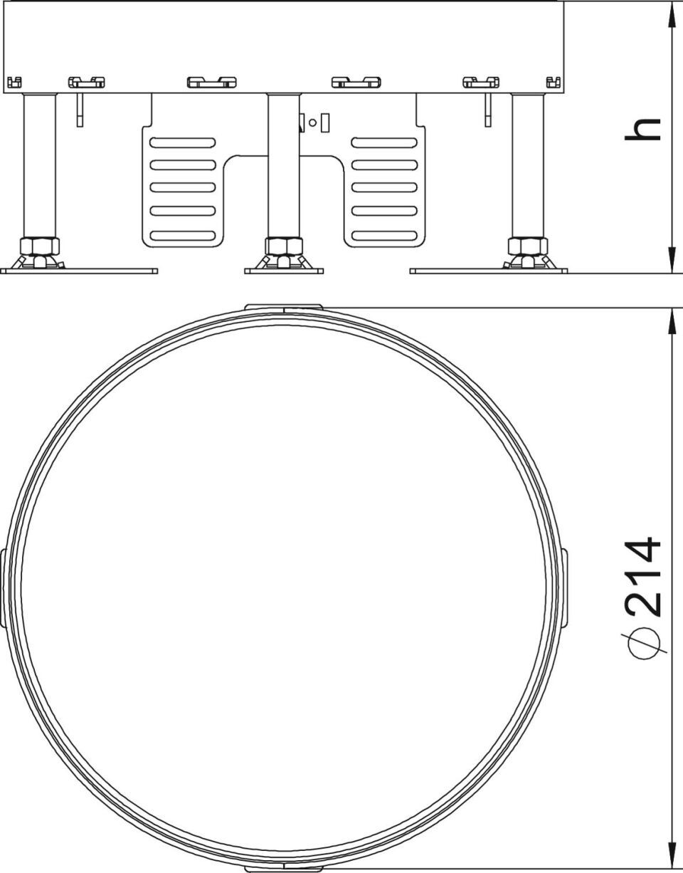 Schwerlastkassette blind 20 kN Ø215mm, A2, 1.4301