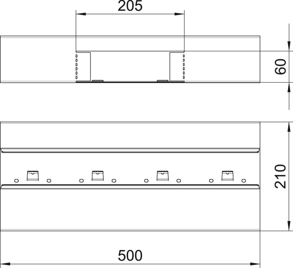 Geräteeinbaukanal Rapid 80 asymmetrisch, Formteil