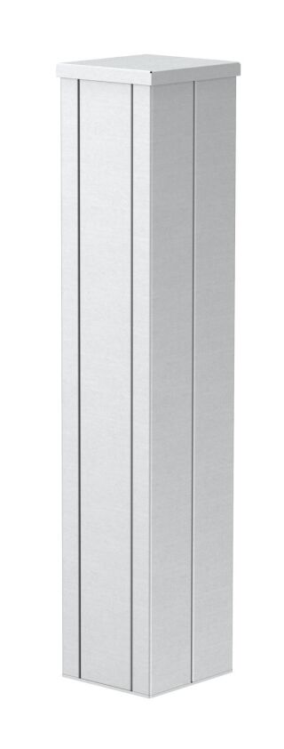 Installationssäule Boden 675x130x140, Alu, reinweiß, 9010