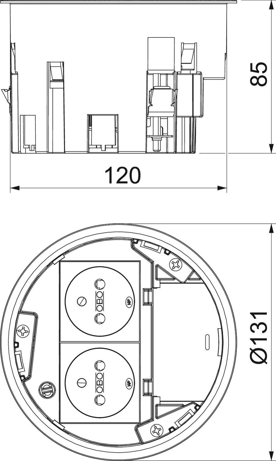 Bodensteckdose GES R2, Zubehör