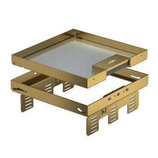 Quadratische Kassette mit Schnurauslass 243x243mm, CuZn