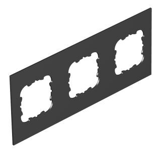 Abdeckplatte 3xEK für T12L 213x88mm, PVC, graphitschwarz, 9011