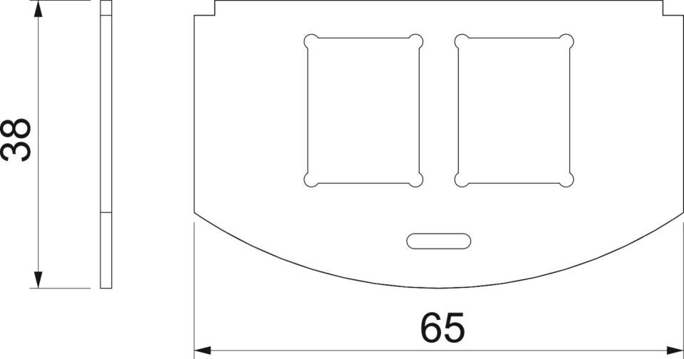 Montageplatte für GES R2 für 2x Typ C, A2, 1.4301