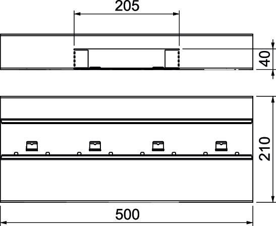Geräteeinbaukanal Rapid 80 asymmetrisch, Formteil