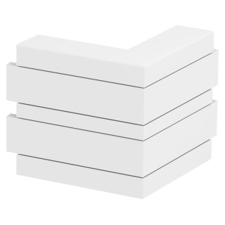 Außeneck Alu starre Form 53x165x175, Alu, reinweiß, 9010
