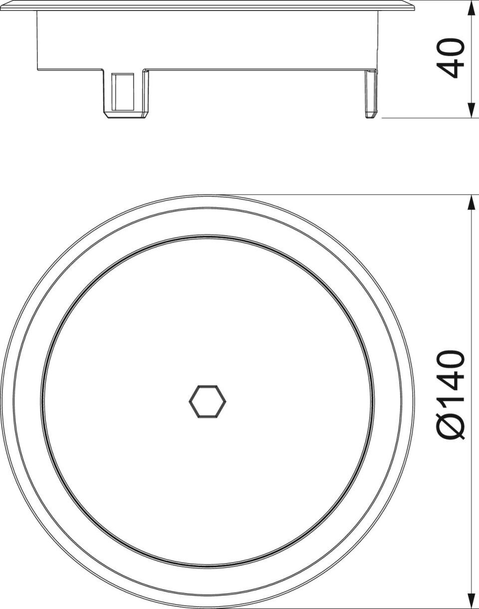 Blinddeckel mit Innensechskant 140 mm, Zn, Ni-Ox