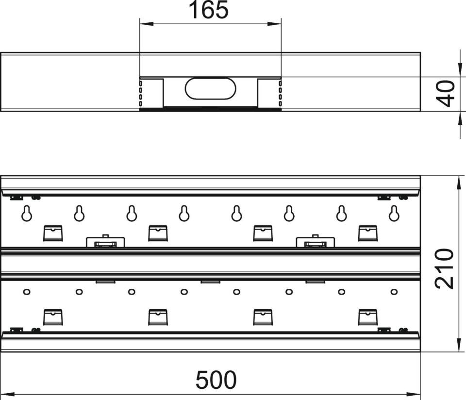 Geräteeinbaukanal Rapid 80 symmetrisch, Formteil