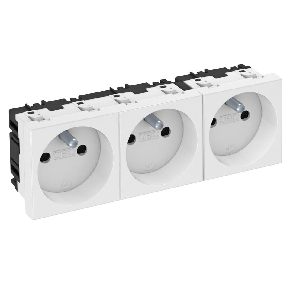 Modul 45 Steckdose 0°, 3-fach