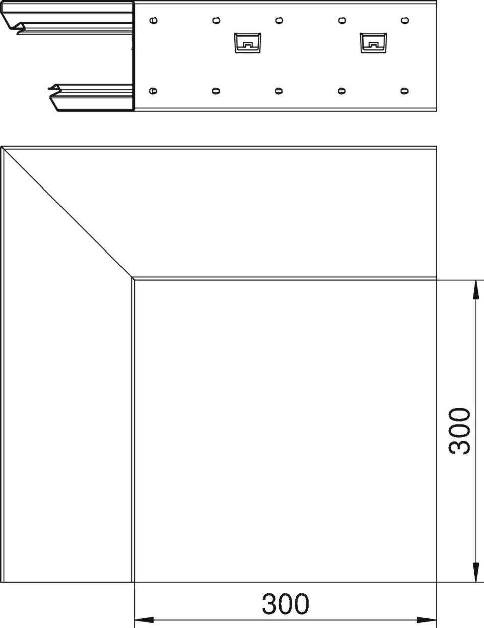 Geräteeinbaukanal Rapid 80 asymmetrisch, Formteil
