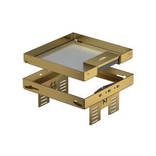 Quadratische Kassette mit Schnurauslass 200x200mm, CuZn