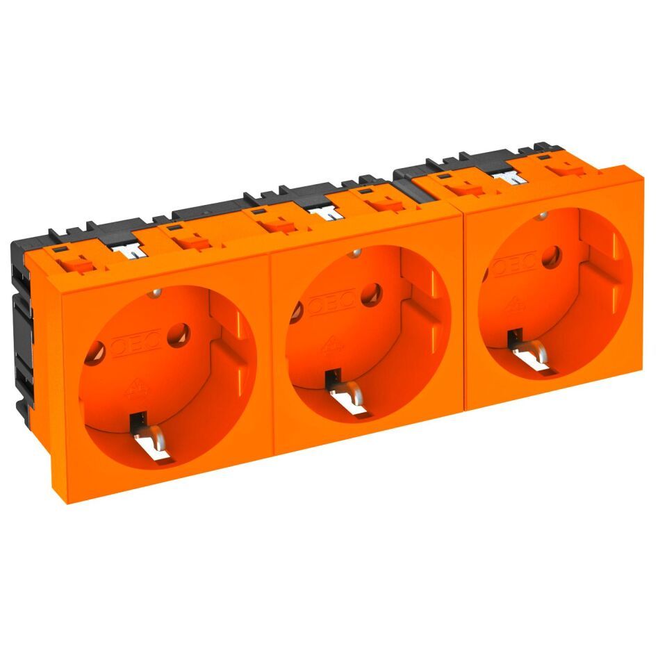 Modul 45 Steckdose 0°, 3-fach