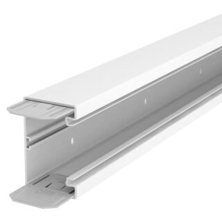 Geräteeinbaukanal mit Bodenlochung 70x110x2000, PVC, reinweiß, 9010