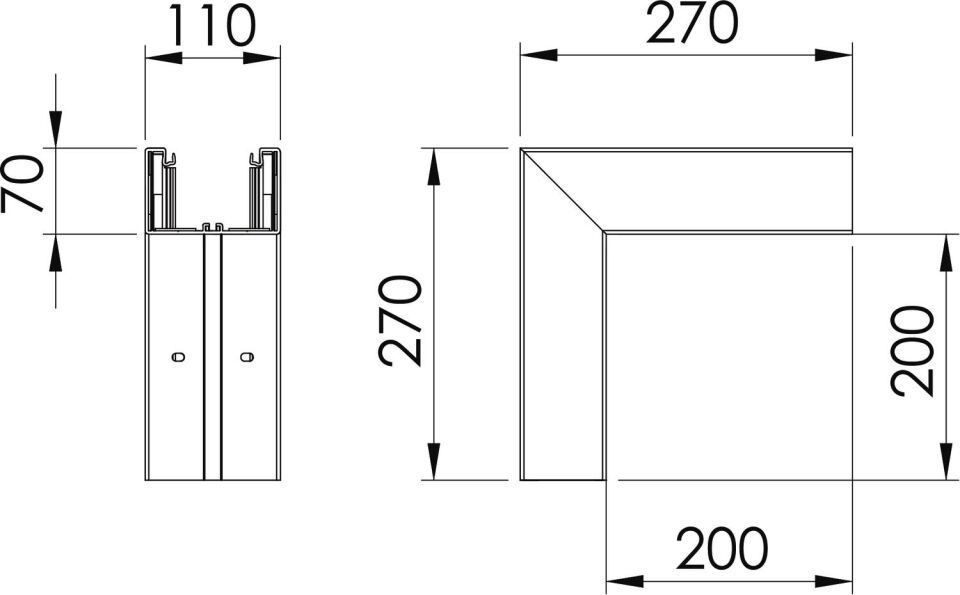 Außeneck 70x110mm, PVC, reinweiß, 9010