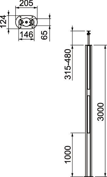 Installationssäule Boden-Decke, Alu