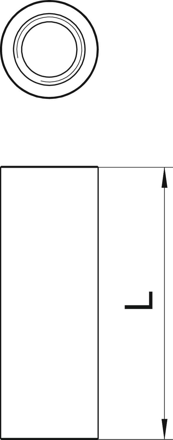 Gewindehülse für Rahmenkassette Schwerlast L=34,0, A2, 1.4301