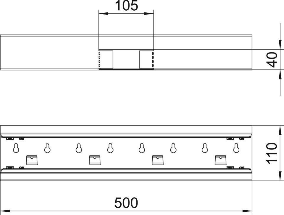 Geräteeinbaukanal Rapid 80 symmetrisch, Formteil