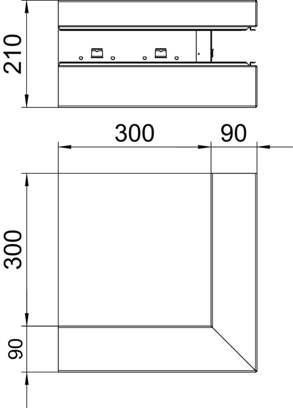Geräteeinbaukanal Rapid 80 asymmetrisch, Formteil