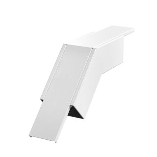 Bogen 45°, fallend mit Brandschutzgewebe 455x100x197, St, P, reinweiß, 9010