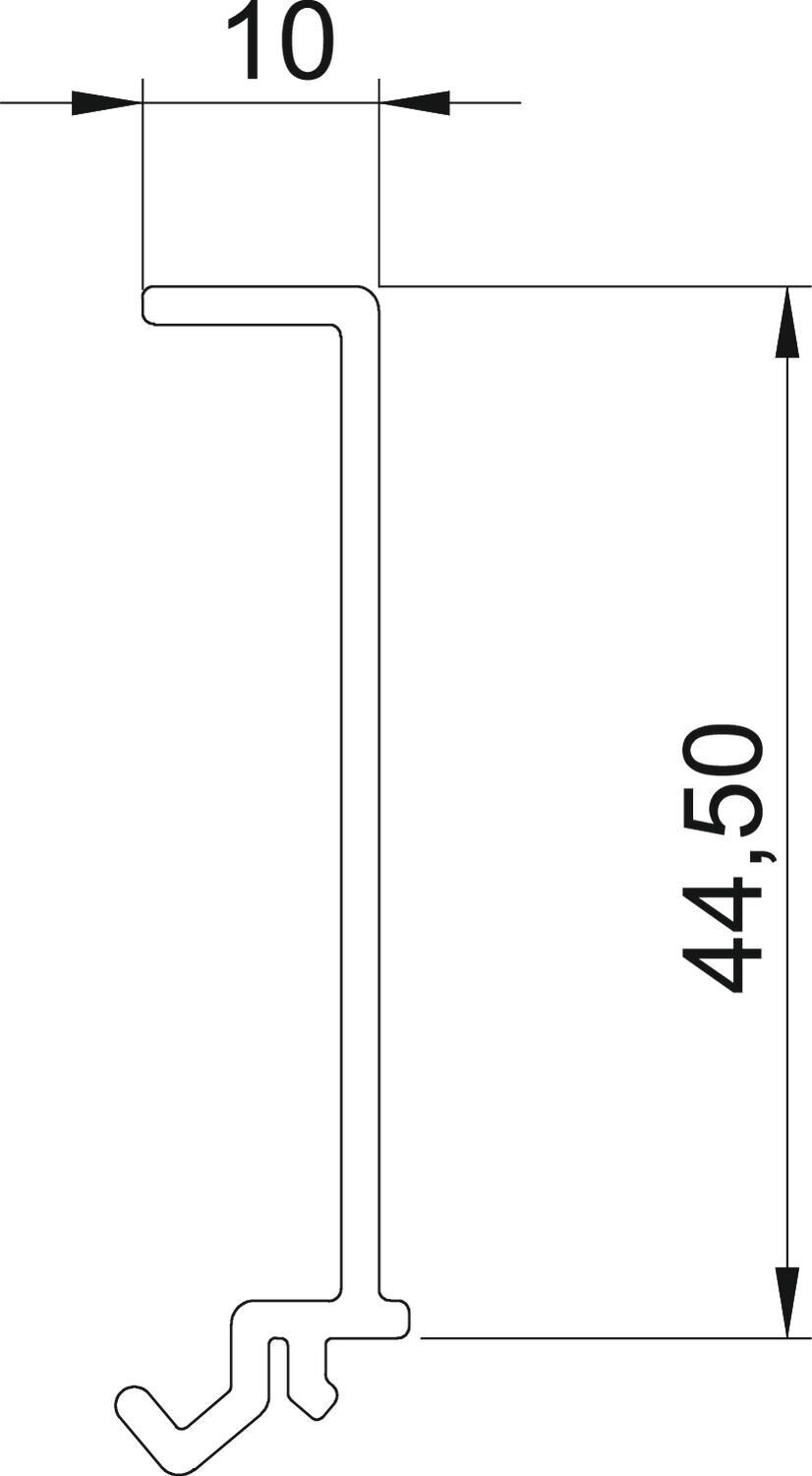 Trennwand für GK 70x2000mm, PVC, lichtgrau, 7035