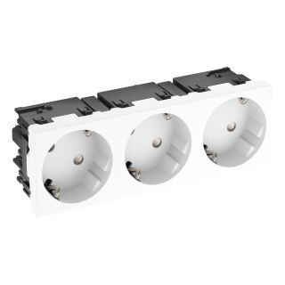 Steckdose 33°, 3-fach Schutzkontakt, Connect 45 250V, 10/16A, PC, reinweiß, 9010