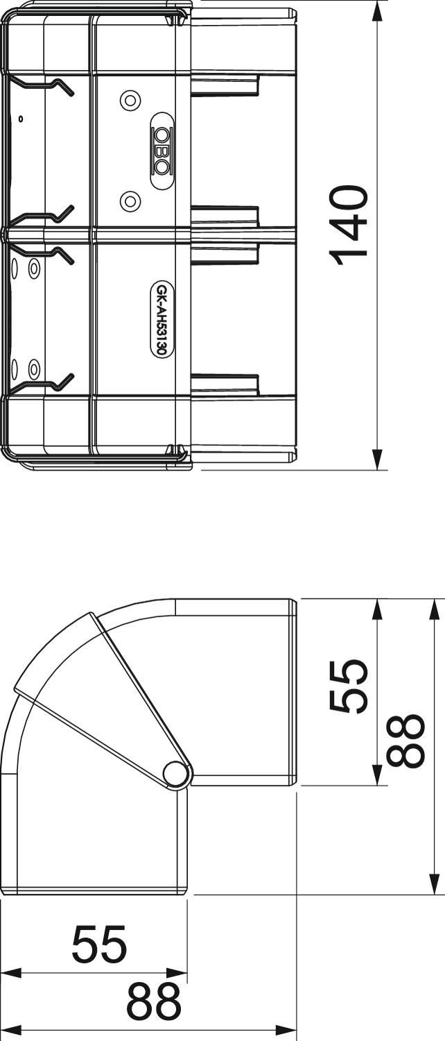 Geräteeinbaukanal Rapid 45-2, Formteil
