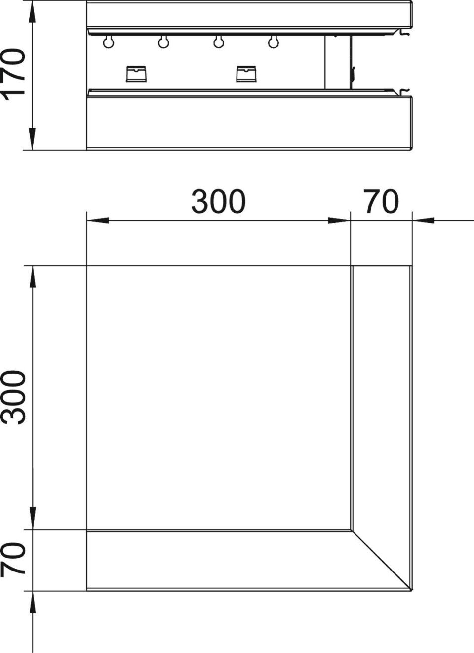 Geräteeinbaukanal Rapid 80 asymmetrisch, Formteil