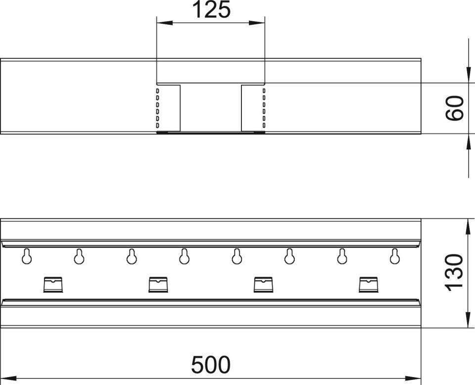 Geräteeinbaukanal Rapid 80 symmetrisch, Formteil